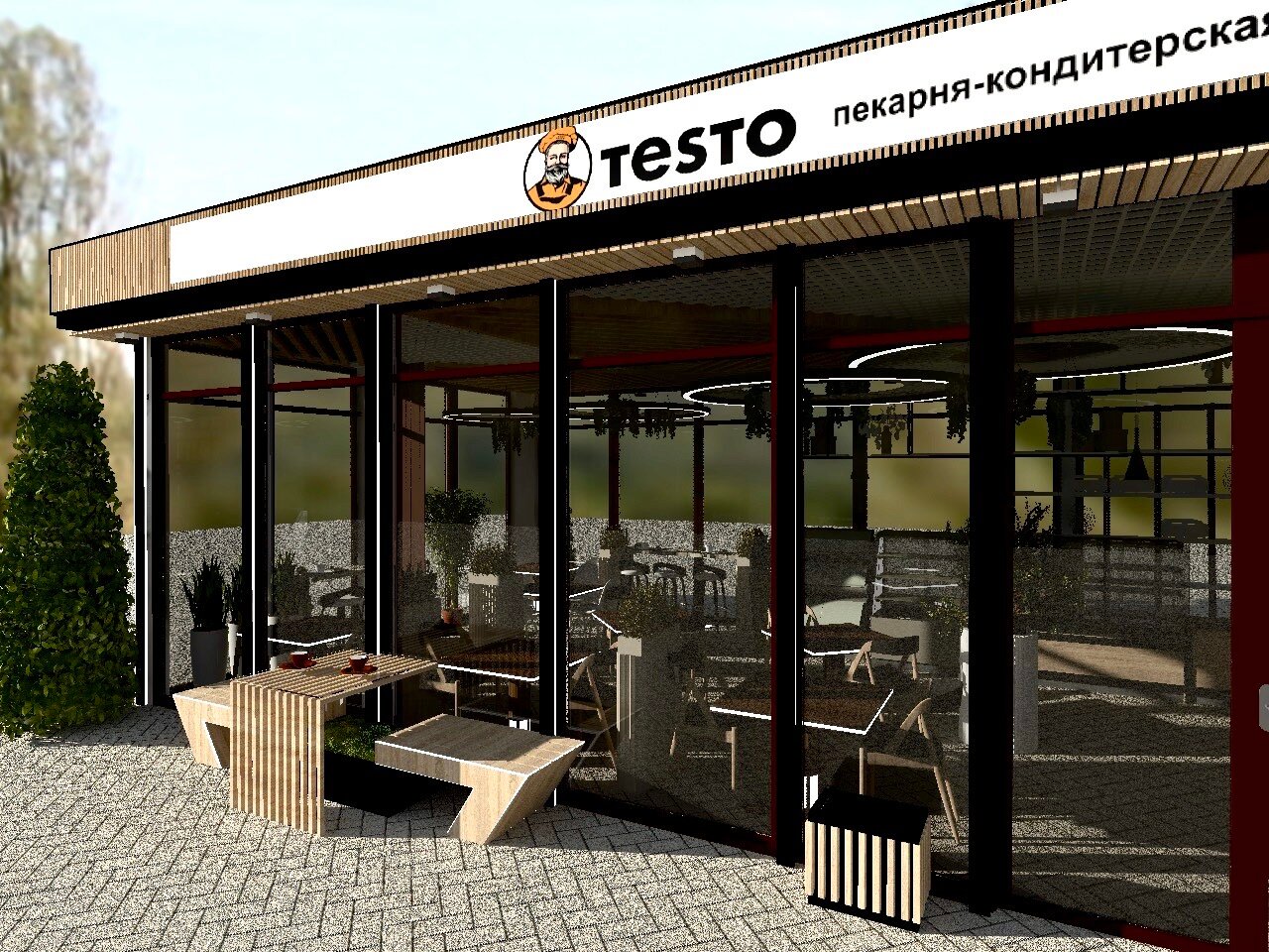 кофейня павильон, мини пекарня павильон, торговый павильон дизайнерский, кофейня кулиничи, здание кафе