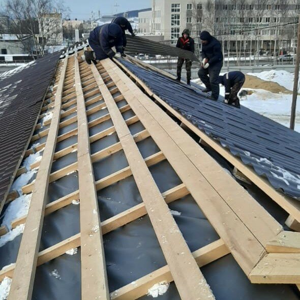монтаж кровли, кровля крыши, монтаж крыши, контробрешетка крыши, обрешетка кровли