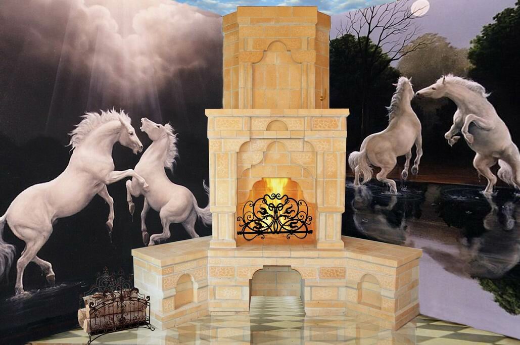 лошади, единорог, лошадки, картина, белая лошадь