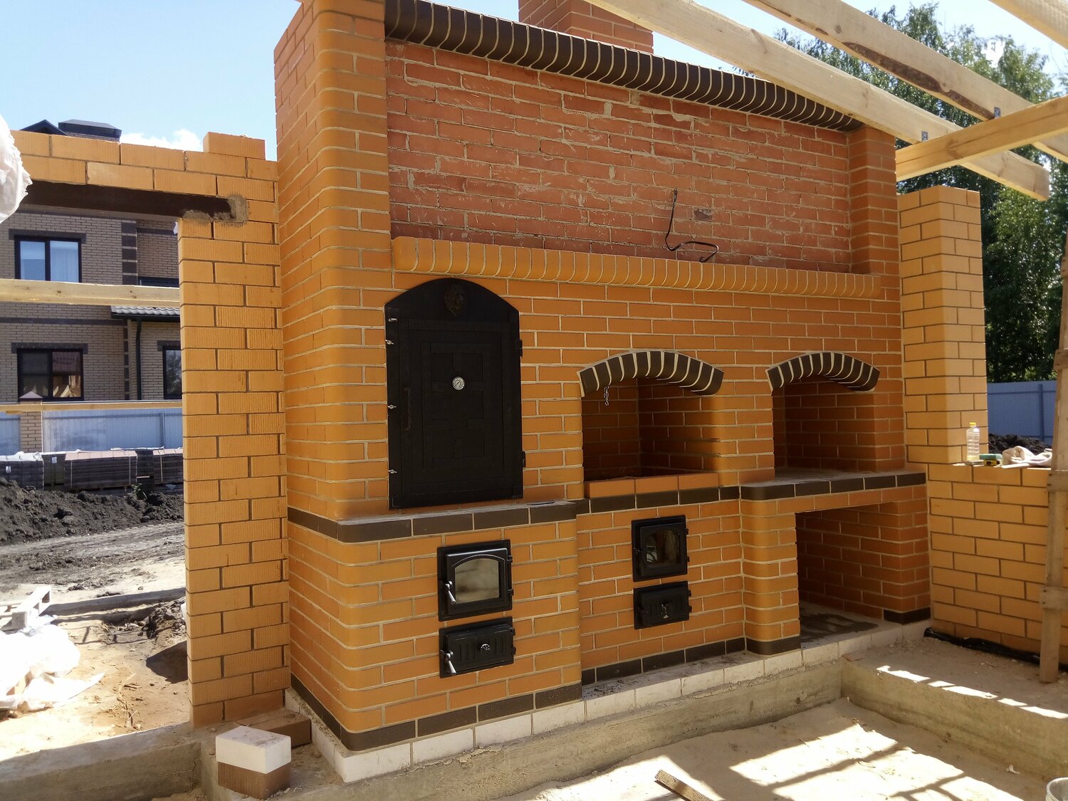 комплекс барбекю с коптильней мангалом казаном, печные комплексы барбекю, комплекс барбекю мангал казан русская печь, комплекс барбекю с коптильн, печной комплекс