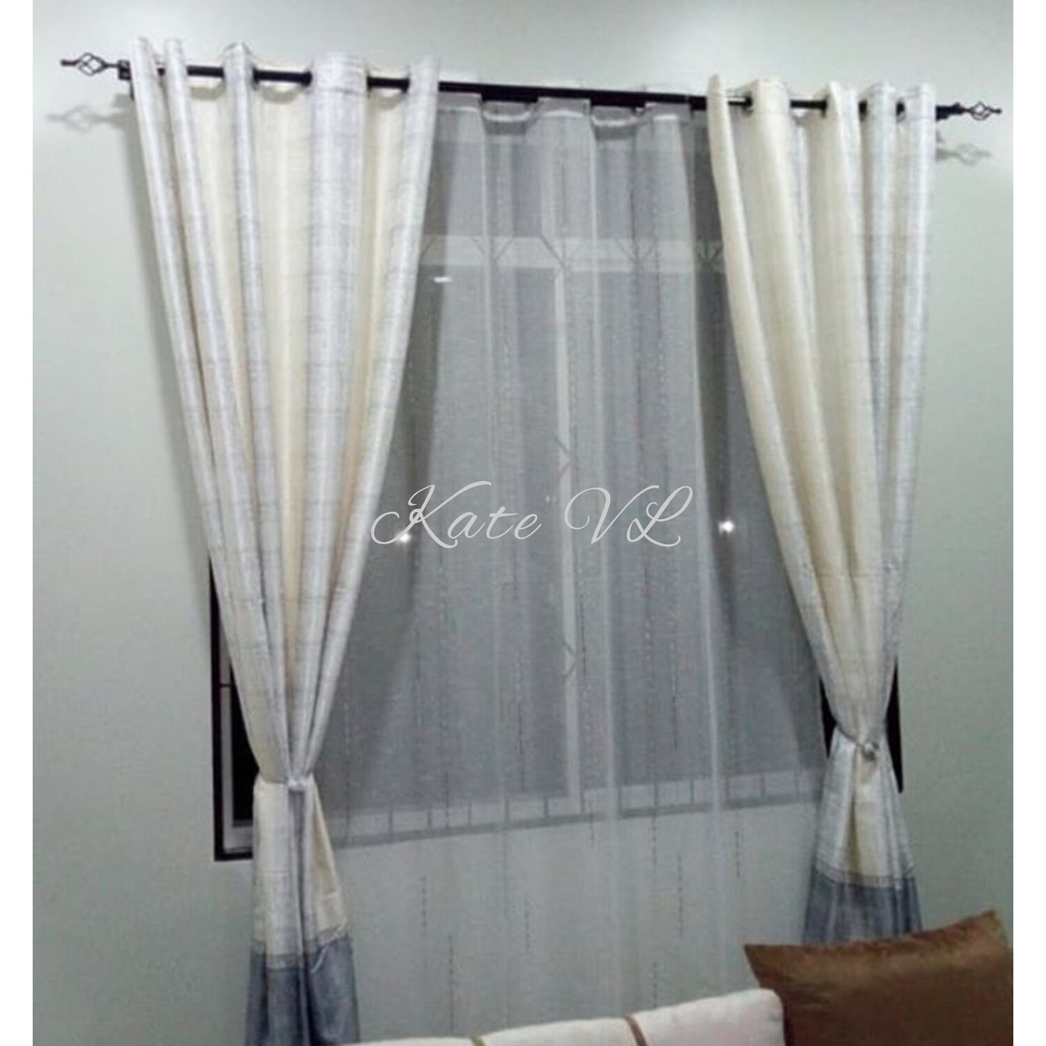шторе, двухслойная штора с тюлем сверху, шторы двойные для гостиной варианты подвязывания, занавеска, штора цвет серый