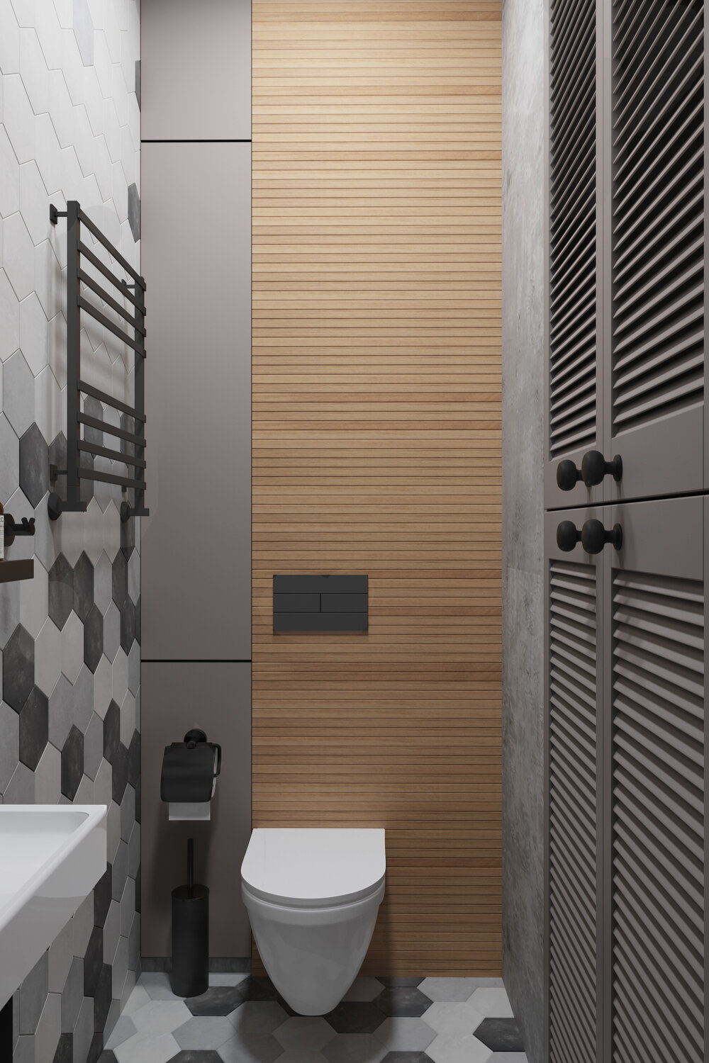 интерьер туалета, туалетная комната, плитка под дерево в туалете, italon плитка санузел, туалет