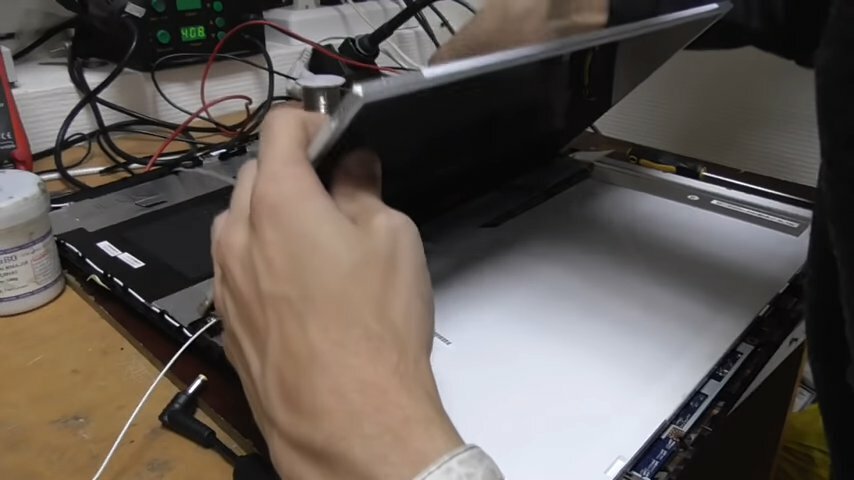 техника, починка монитора для ноутбука, экран, ноутбук, разборка