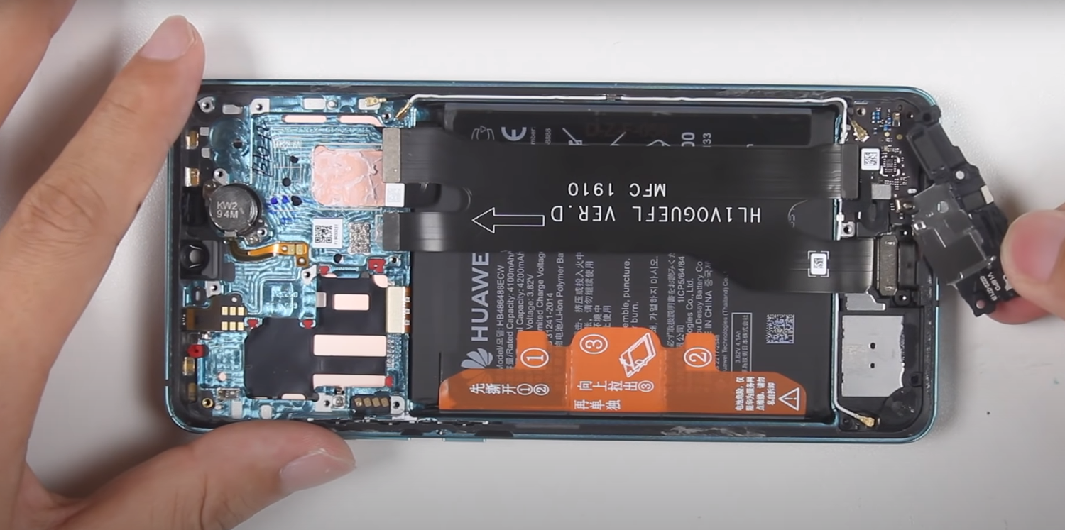 huawei p40 lite аккумулятор, huawei p30 disassembly, huawei p40 lite разобранный, teardown huawei p40, honor 20s аккумулятор
