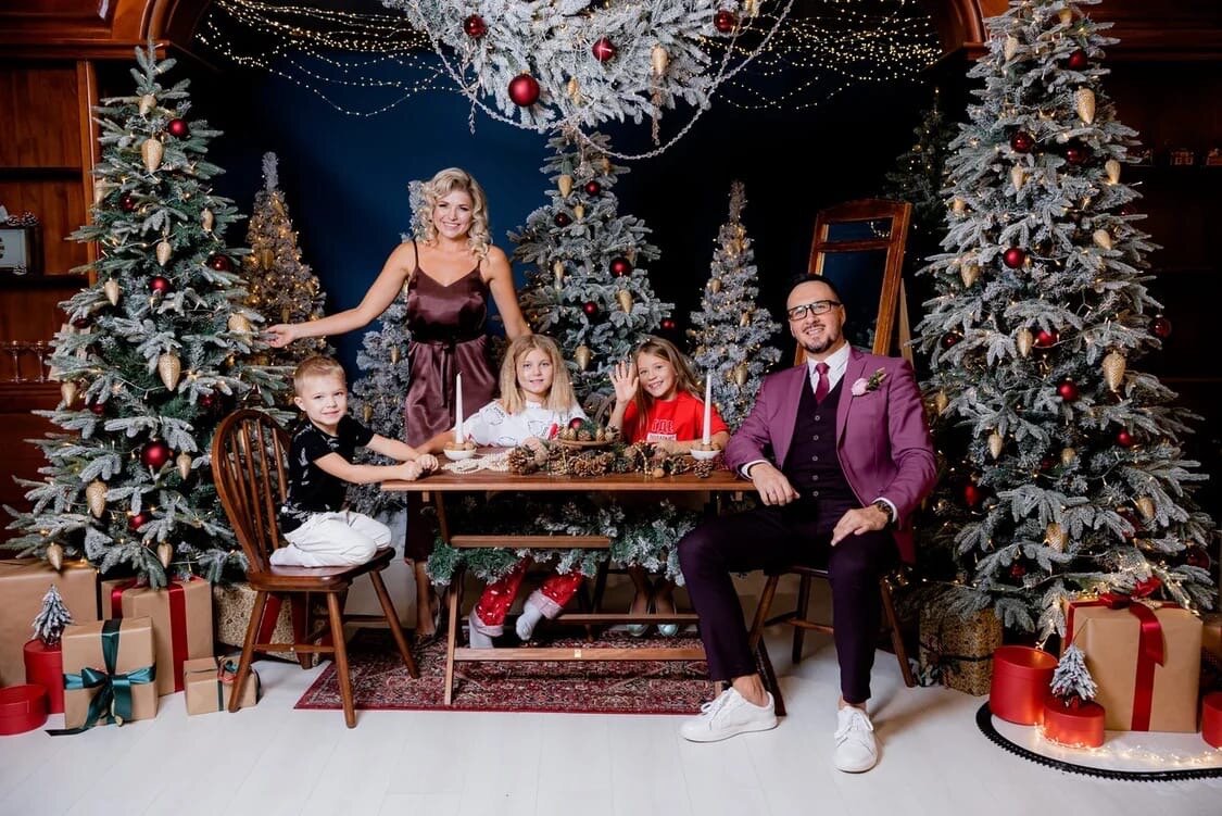 семейная новогодняя фотосессия, мария кожевникова, человек, муж кожевниковой, ребенок