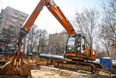 хитачи 225 грейфер, колесный экскаватор, спецтехника экскаватор, гусеничный экскаватор, аренда экскаватора