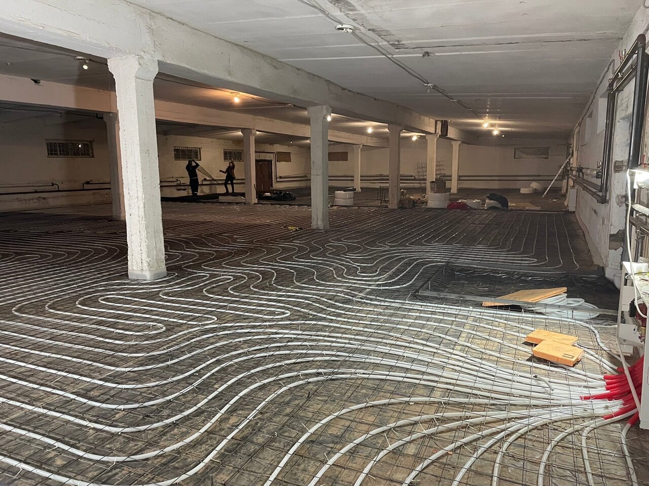 промышленный теплый пол водяной, warm floor теплый пол, тёплый пол водяной, тёплый пол, монтаж теплого пола