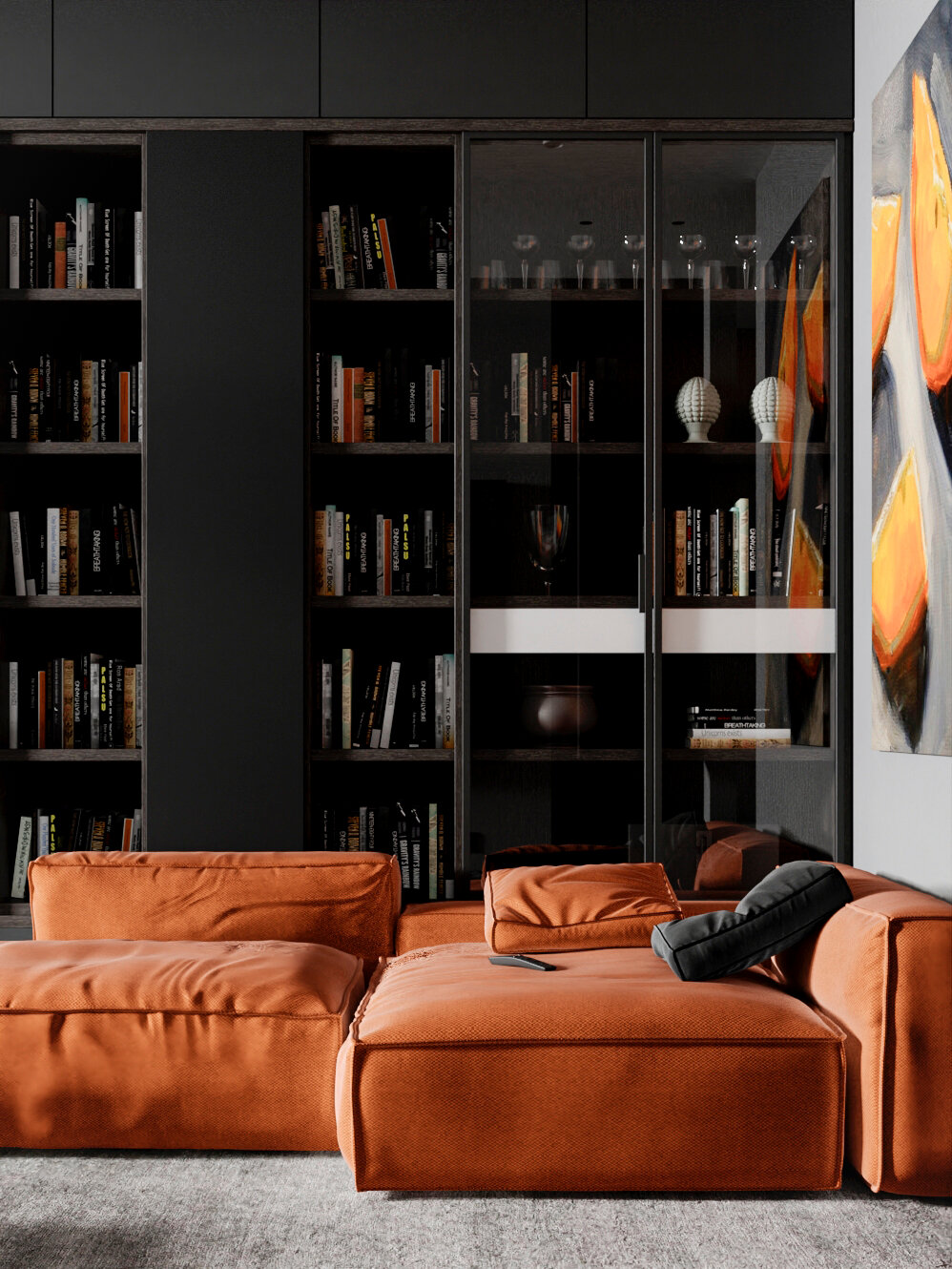 интерьер, современный интерьер, книжный шкаф poliform, molteni стеллаж, стеллаж poliform