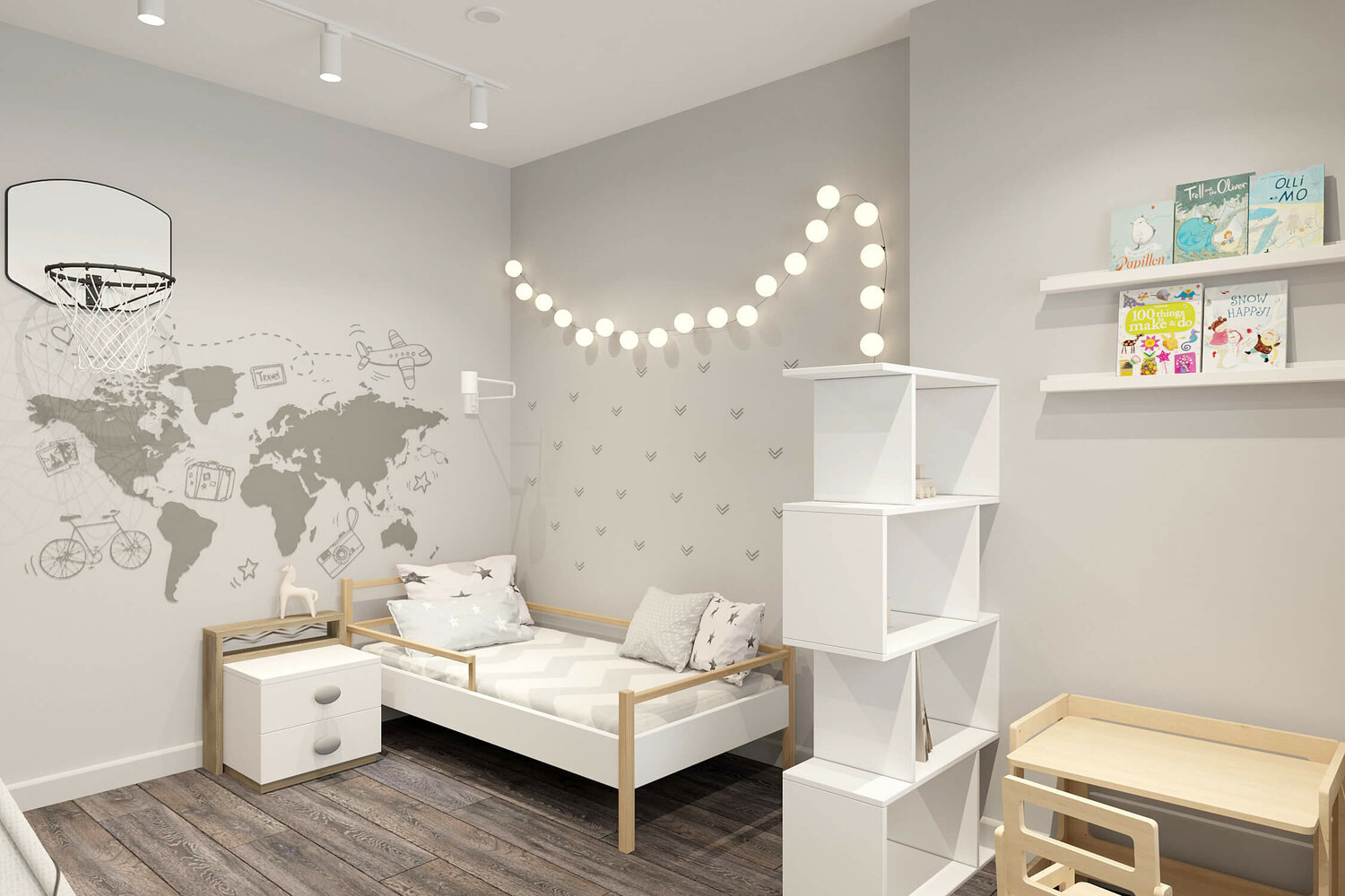 интерьер детской, современный интерьер детской, стильная детская комната, дизайн детской комнаты, детская интерьер