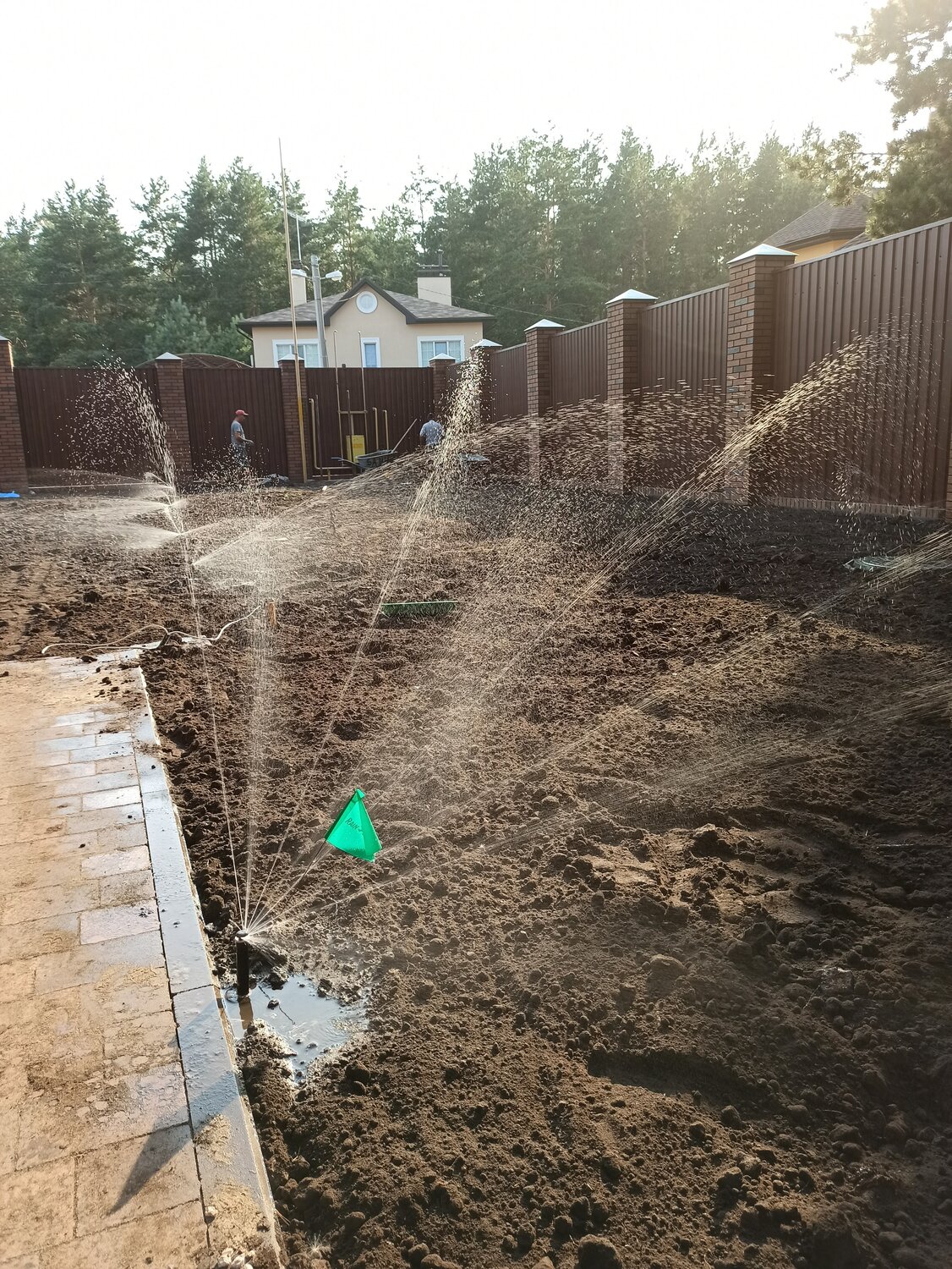 полив газона, дренаж участка, канализация на участке, дождеватель gardena 971-32, грунтовые воды на участке