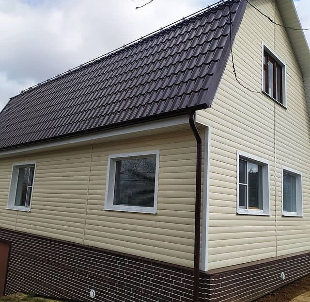 Монтаж фасад из имитация бруса