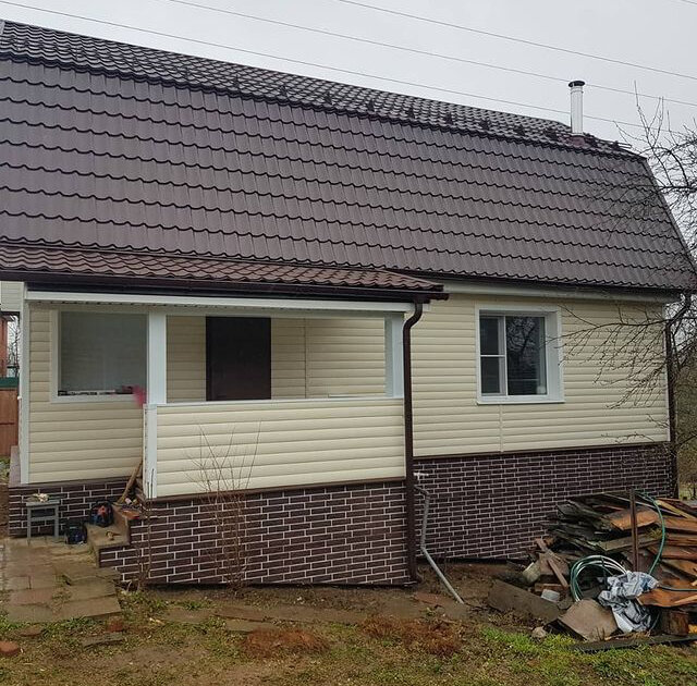 Монтаж фасад из имитация бруса