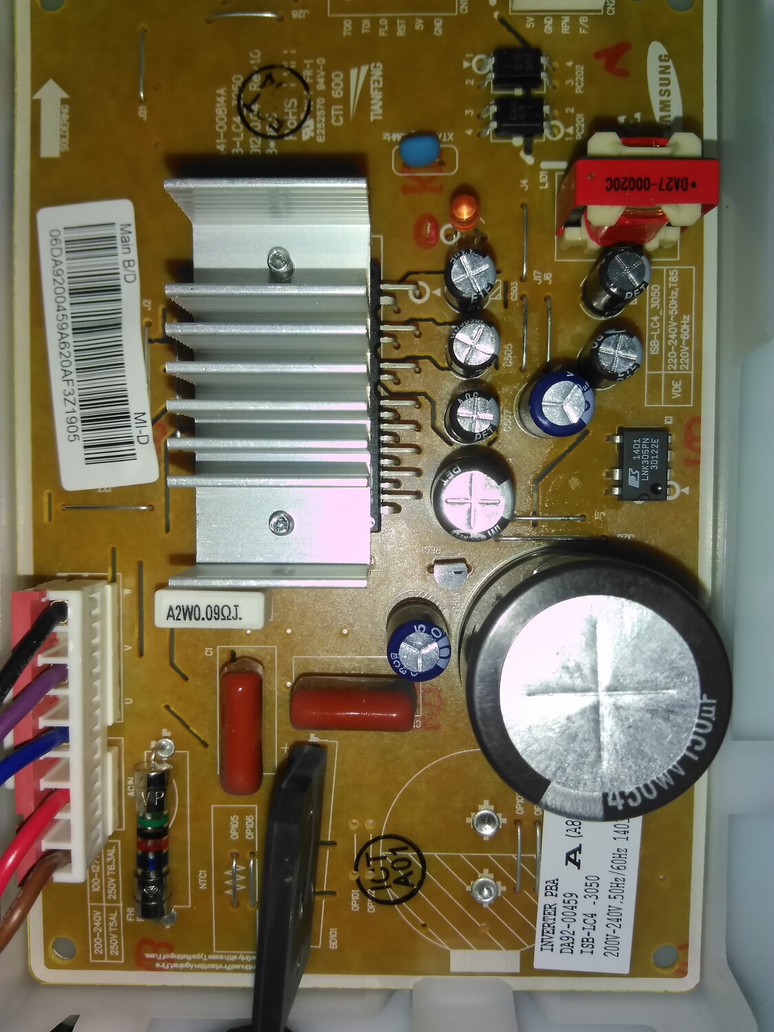 модуль холодильника da92-00155, электроника, модуль управления, danfoss плата холодильника инвертора, электронный модуль