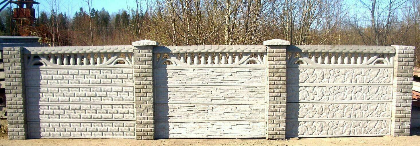 ограждение еврозабор ет-003-01 секция, забор из плит бетонных, еврозабор, еврозабор бетонный, забор из бетонных панелей