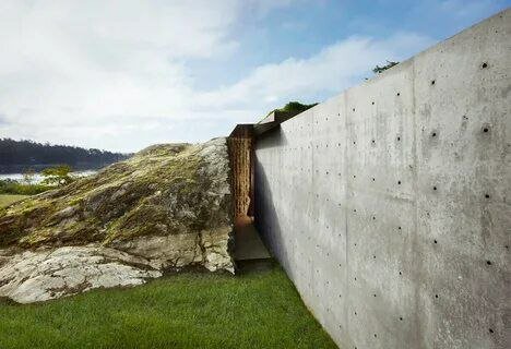 бетонная стена, стена из бетона, архитектор olson kundig, заглубленная архитектура, архитектура