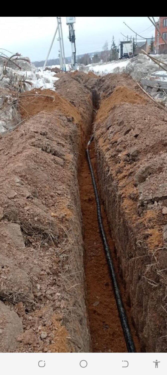 прокладка водопровода, траншея для водопровода, траншея под водопровод, траншея для прокладки трубопровода, прокладка труб