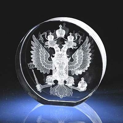 герб из стекла, лазерная гравировка, гравировка, лазерная гравировка на стекле, матирование по стеклу