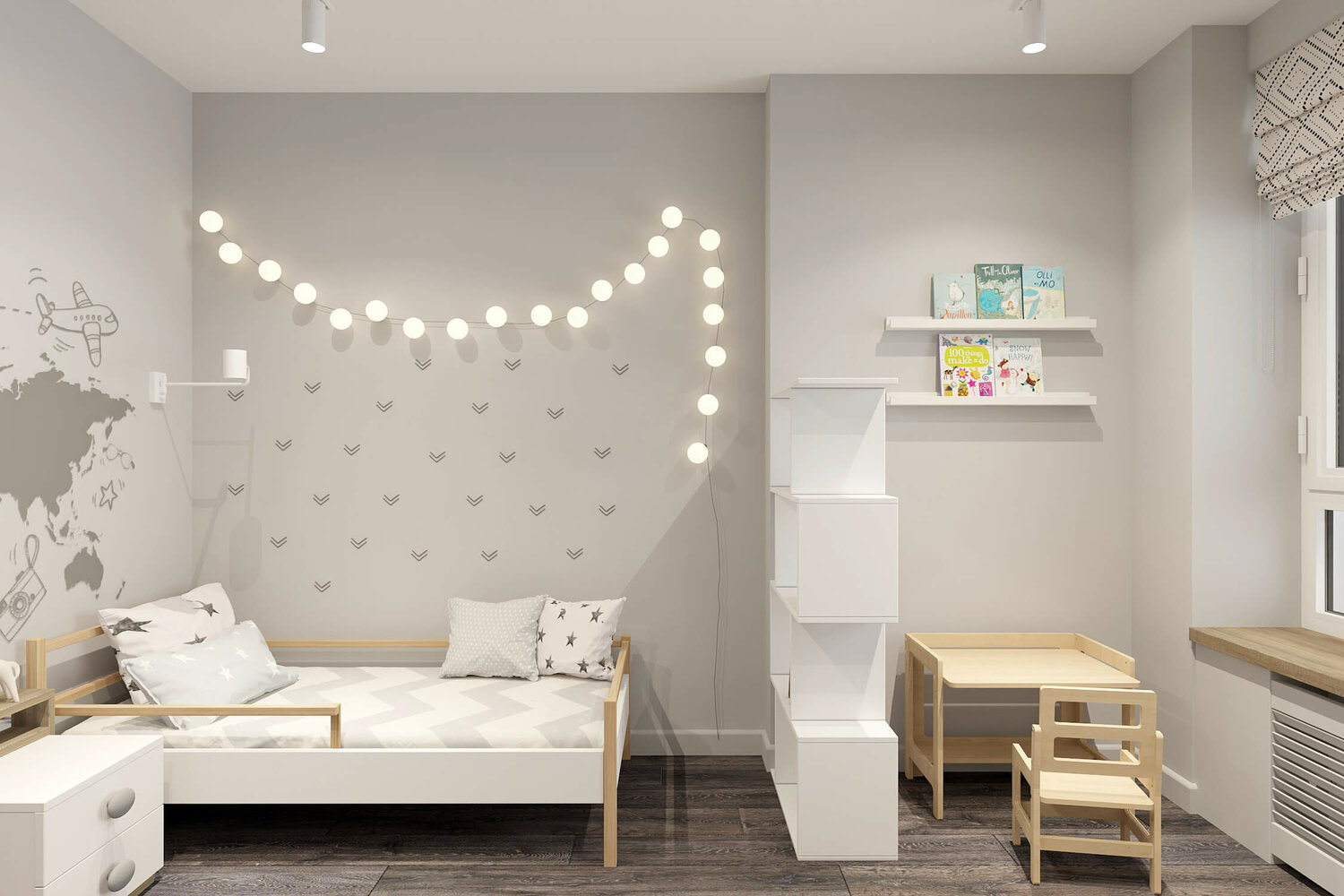 интерьер детской, стильная детская комната, современный интерьер детской, дизайн детской комнаты, интерьер детской комнаты