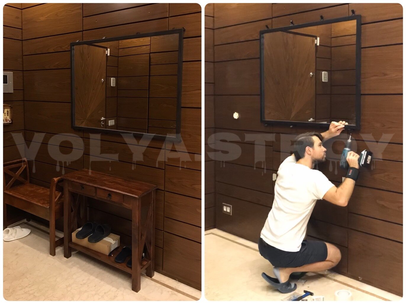 Монтаж зеркала