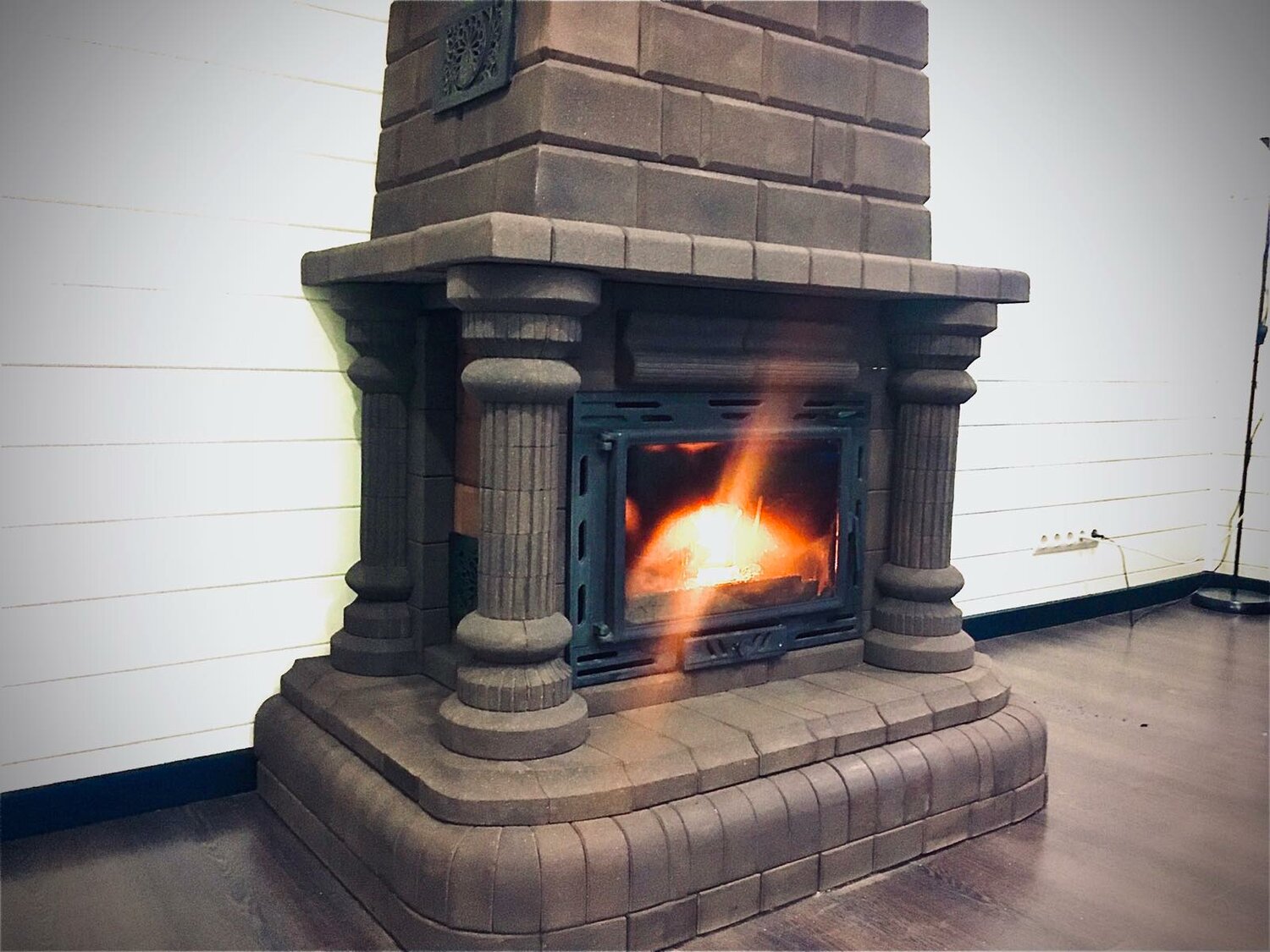 облицовка печи, печь - камин gunter чугунная, чугунная печь камин, каминная топка