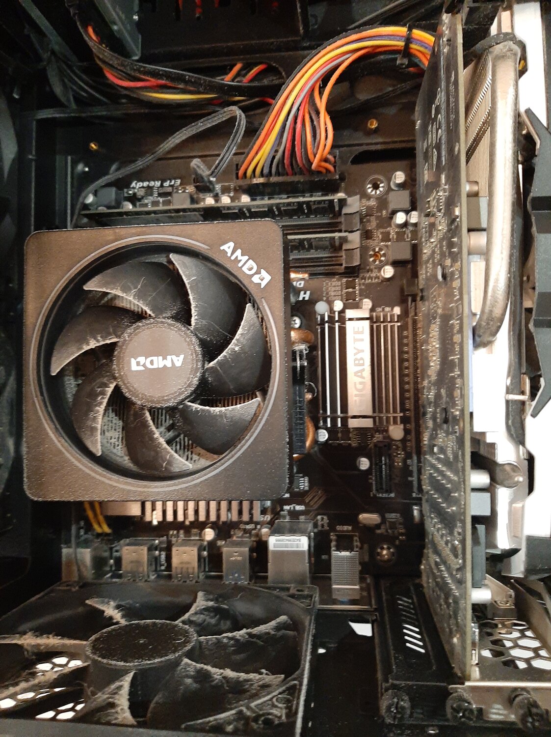 кулер на процессоре, pccooler gi x 4 s, gtx 1050 ryzen 5 2600 stream, pccooler gi-x4r red, процессорный кулер