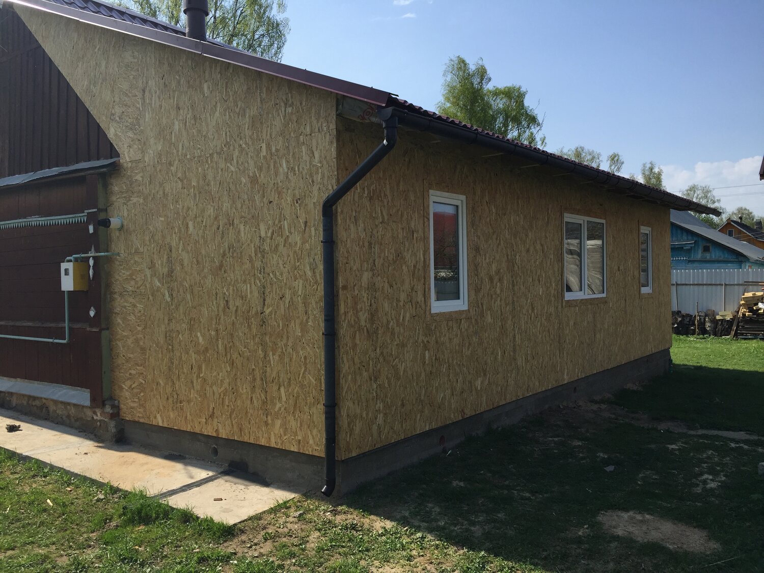 фасад каркасного дома, дачный домик