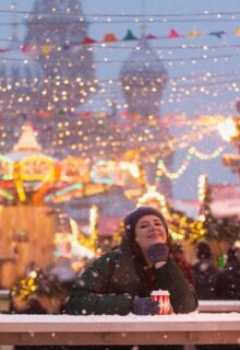 человек, новогодний, женщина, идет снег, казань россия