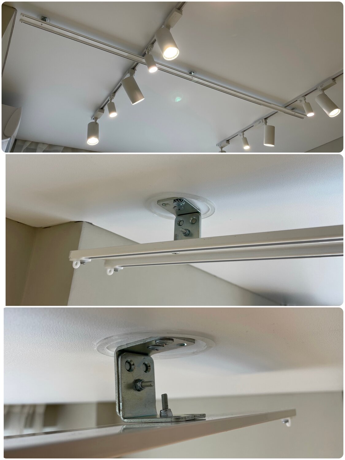 Установка карниза на натяжной потолок.