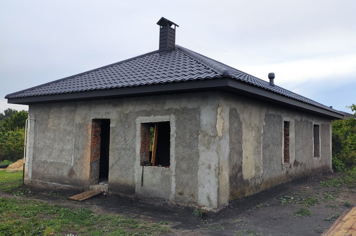 одноэтажный блочный дом, дом, одноэтажный дом из арболита, одноэтажный дом, одноэтажные дома