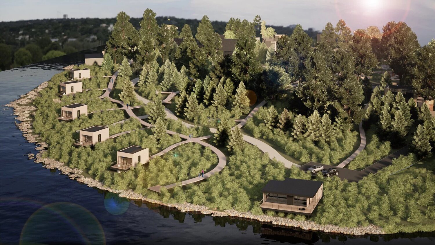 лесная бухта истра коттеджный поселок, коттеджные поселки, новорижский коттеджный поселок, проект базы отдыха, здание
