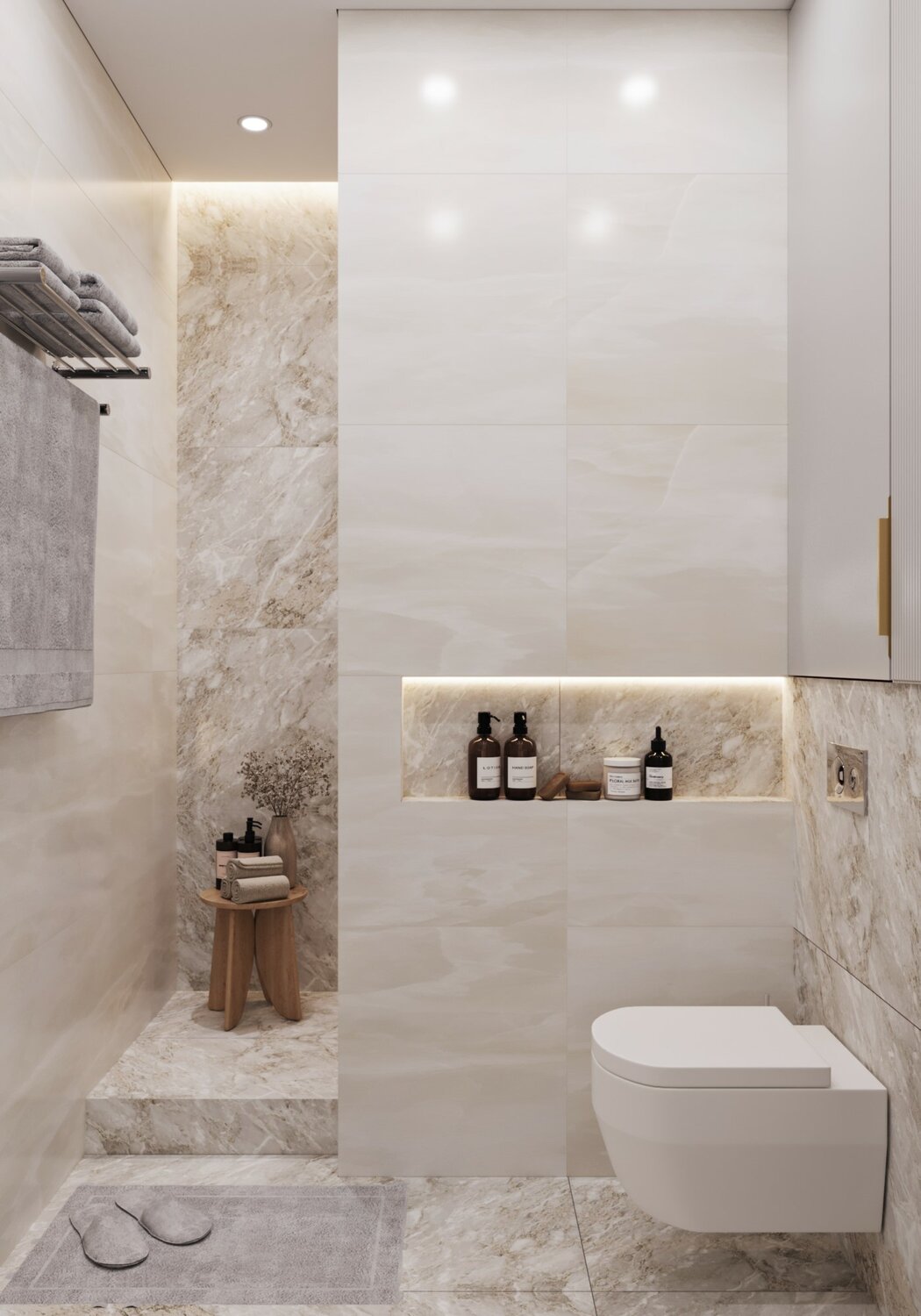 дизайн интерьера санузла, керамогранит laparet stubay onyx crema, санузел дизайн, санузел в современном стиле, дизайн ванной в современном стиле