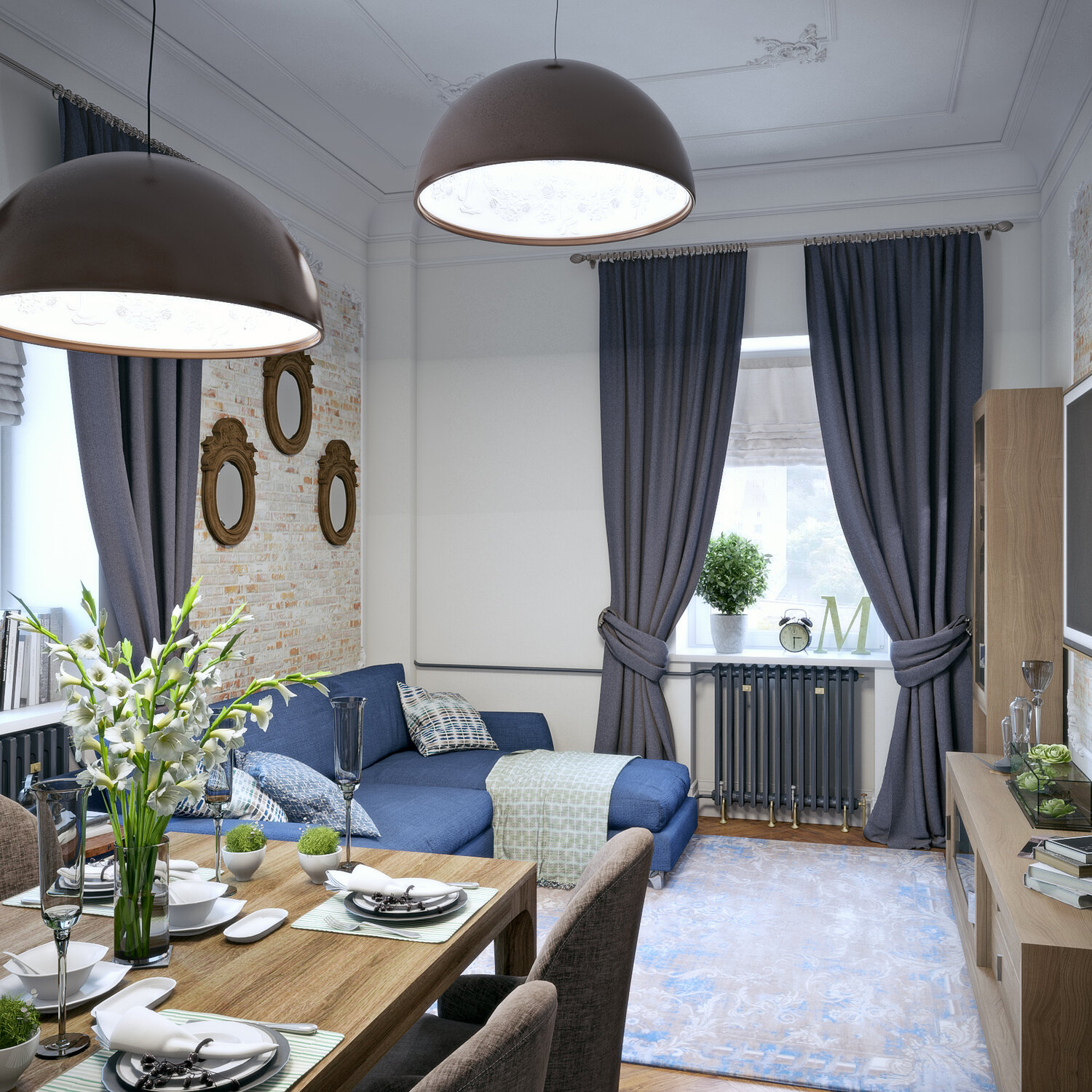 дизайн столовой, интерьер столовой, стиль неоклассика, дизайн интерьера, интерьер