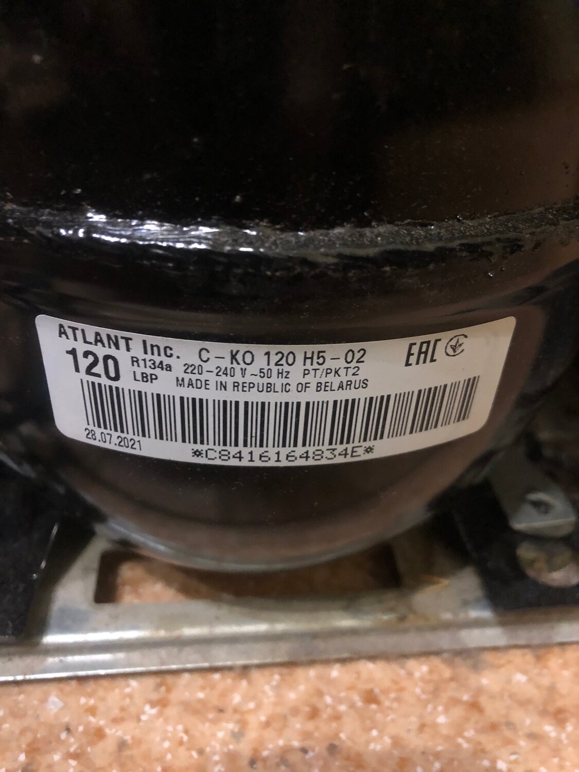 компрессор атлант ско-120 (r134a), компрессор атлант 120 h5, компрессор danfoss r134a nl10mf, рабочие сопротивления компрессора холодильника атлант с-ко140н5-02, компрессор холодильника атлант 120