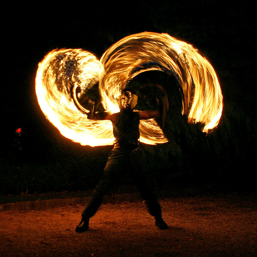 burning man, темнота, фаер шоу, awaken, long exposure