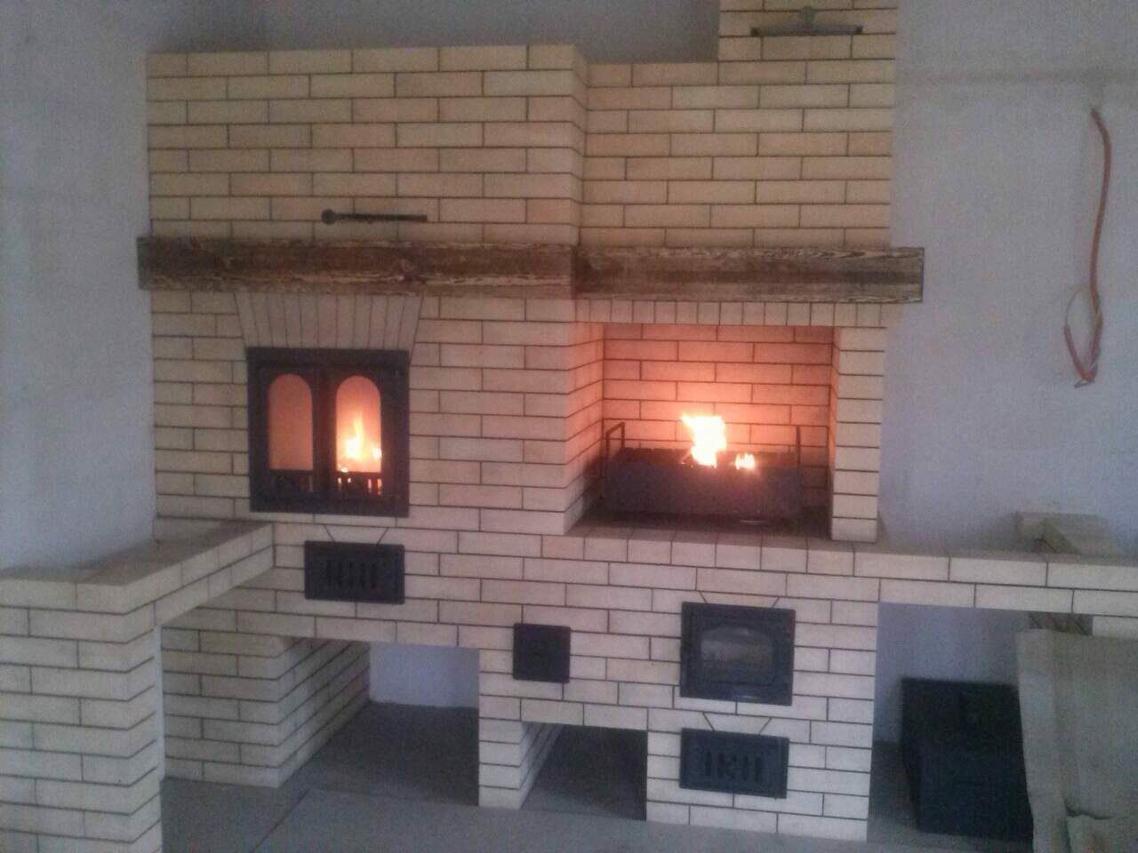 печи камины барбекю, печной комплекс с казаном мангалом, печь барбекю, барбекю из шамотного кирпича, камин барбекю