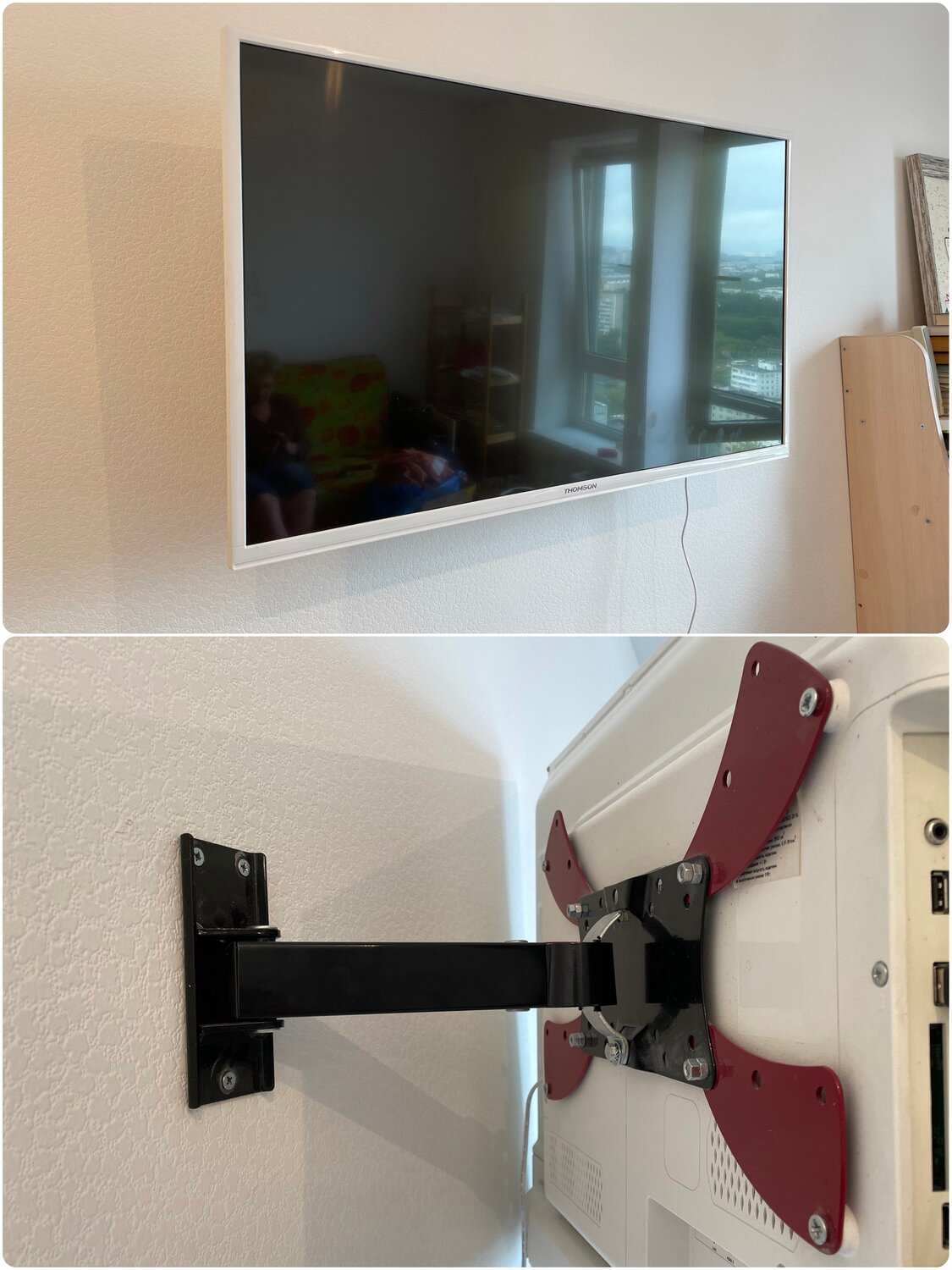 Монтаж кранштейна и телевизора