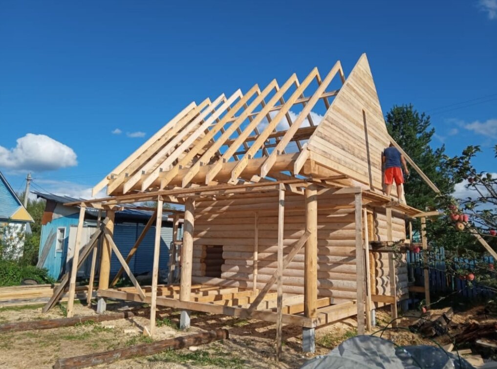 сруб 6х8, стропильная система сруба, сруб для дома, срубы домов, сруб