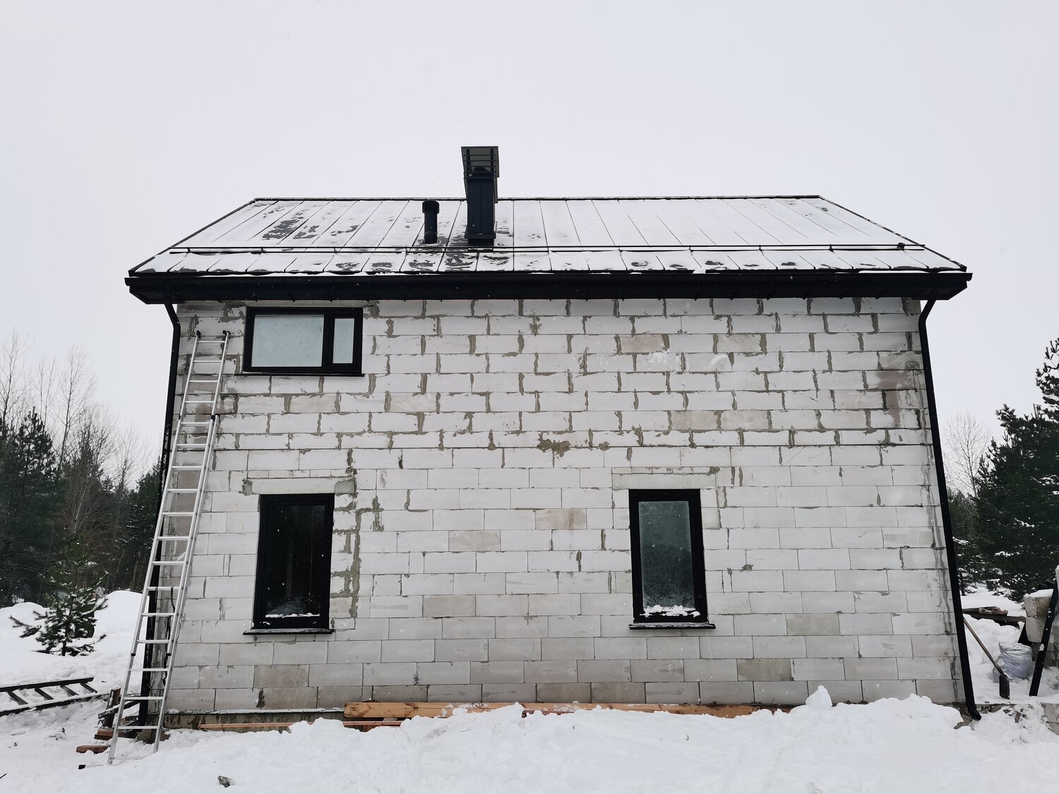 дом из газобетона, строительство домов из газобетона, газобетонные блоки, дом из газоблока, дом из газобетона без креша и снег