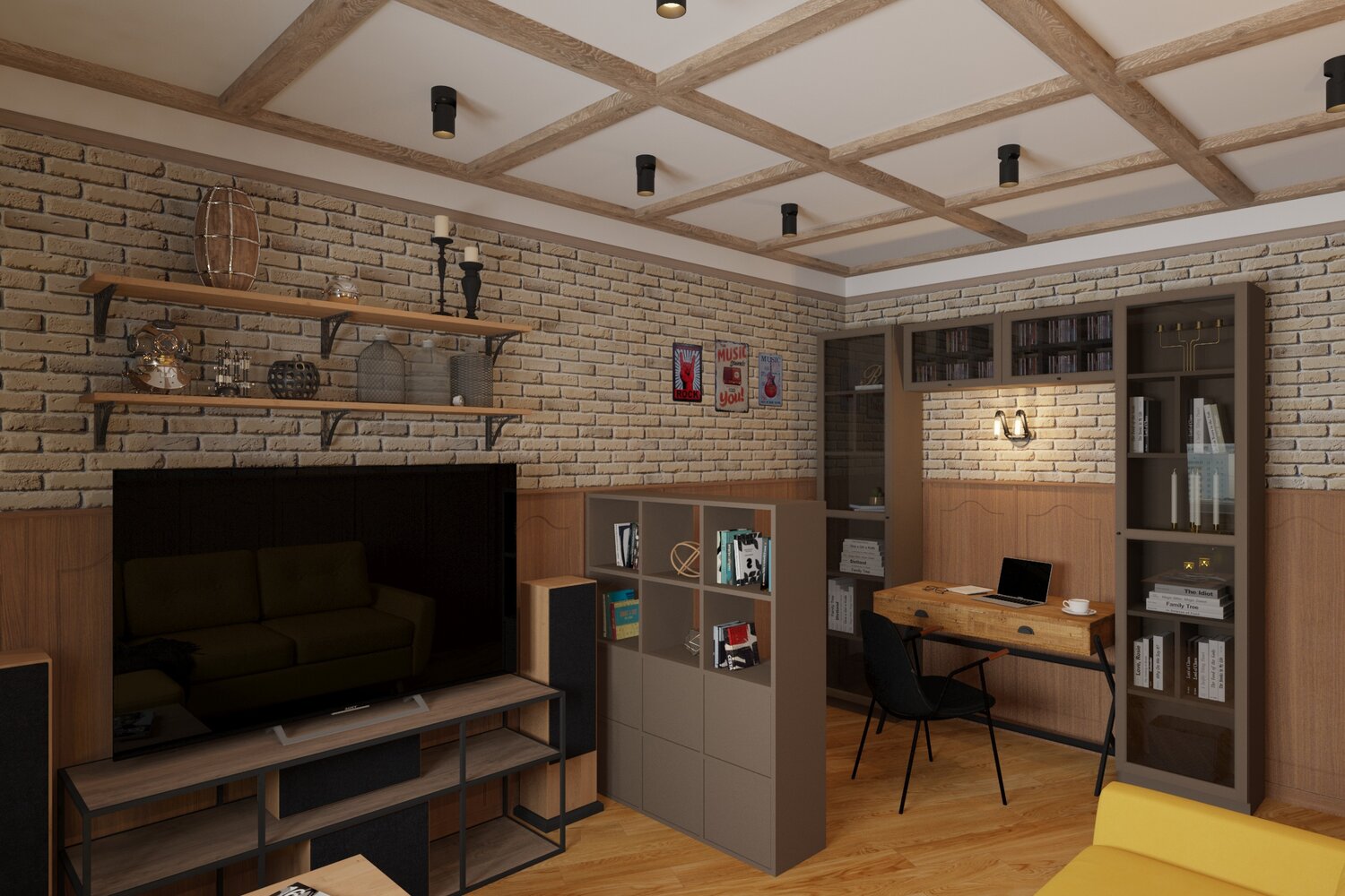 интерьер кабинета в частном доме, комната подростка в стиле лофт, стиль лофт в доме, квартира в стиле лофт, интерьер квартиры в стиле лофт