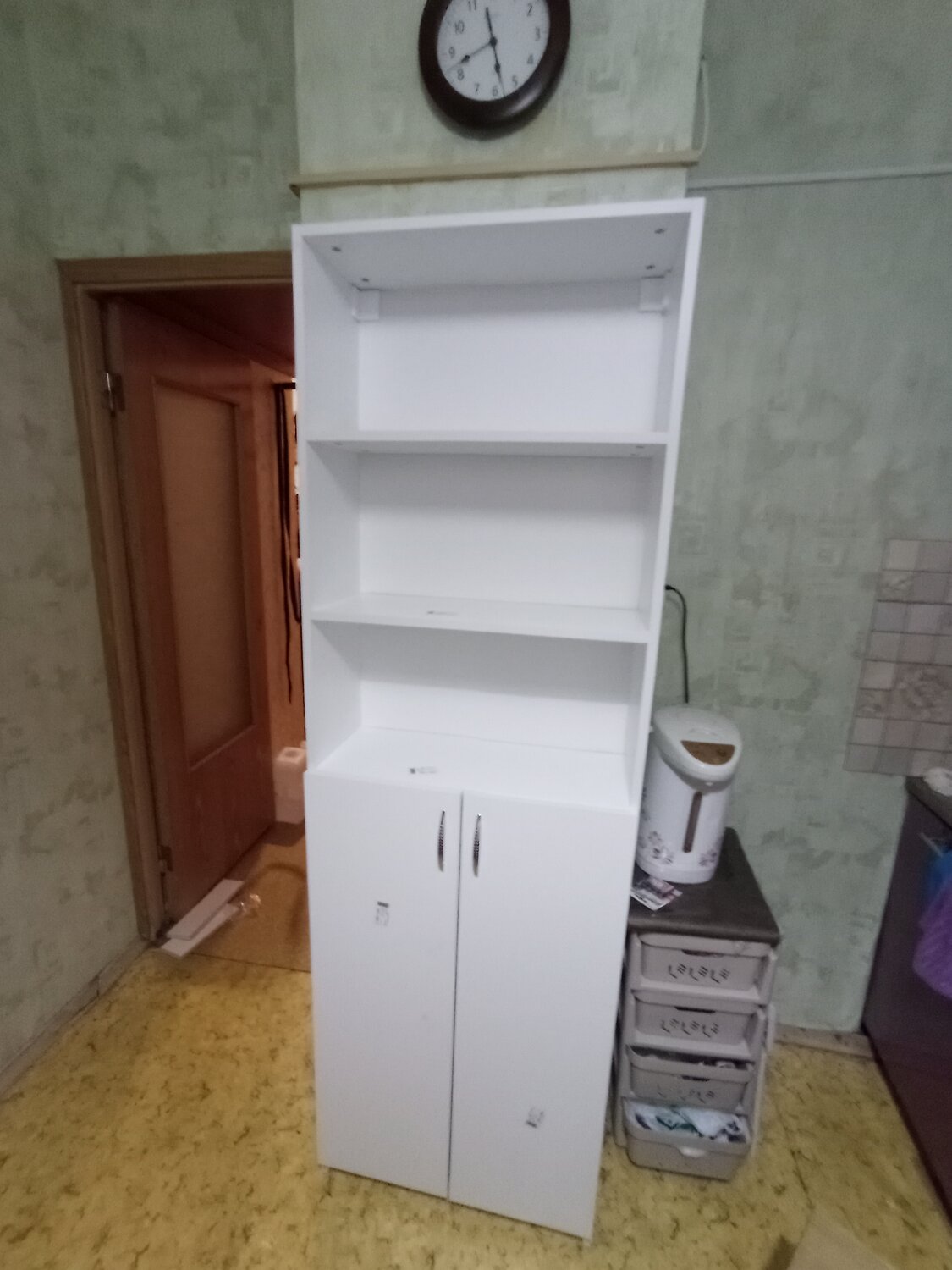шкаф, шкаф для одежды с комодом, шкаф стеллаж, шкаф с ящиками офисная мебель белый, шкаф для офиса