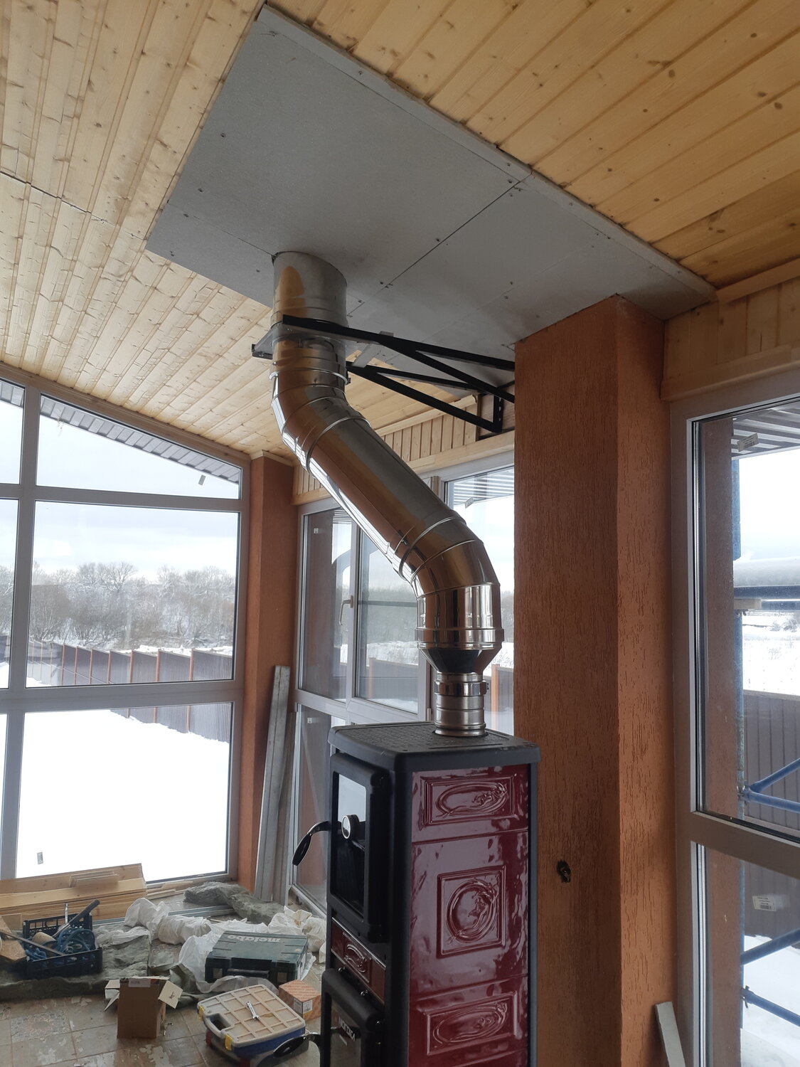 дымоход для газового котла в частном доме, дымоход для газового котла, дымоход, дымоход для котла, монтаж дымохода