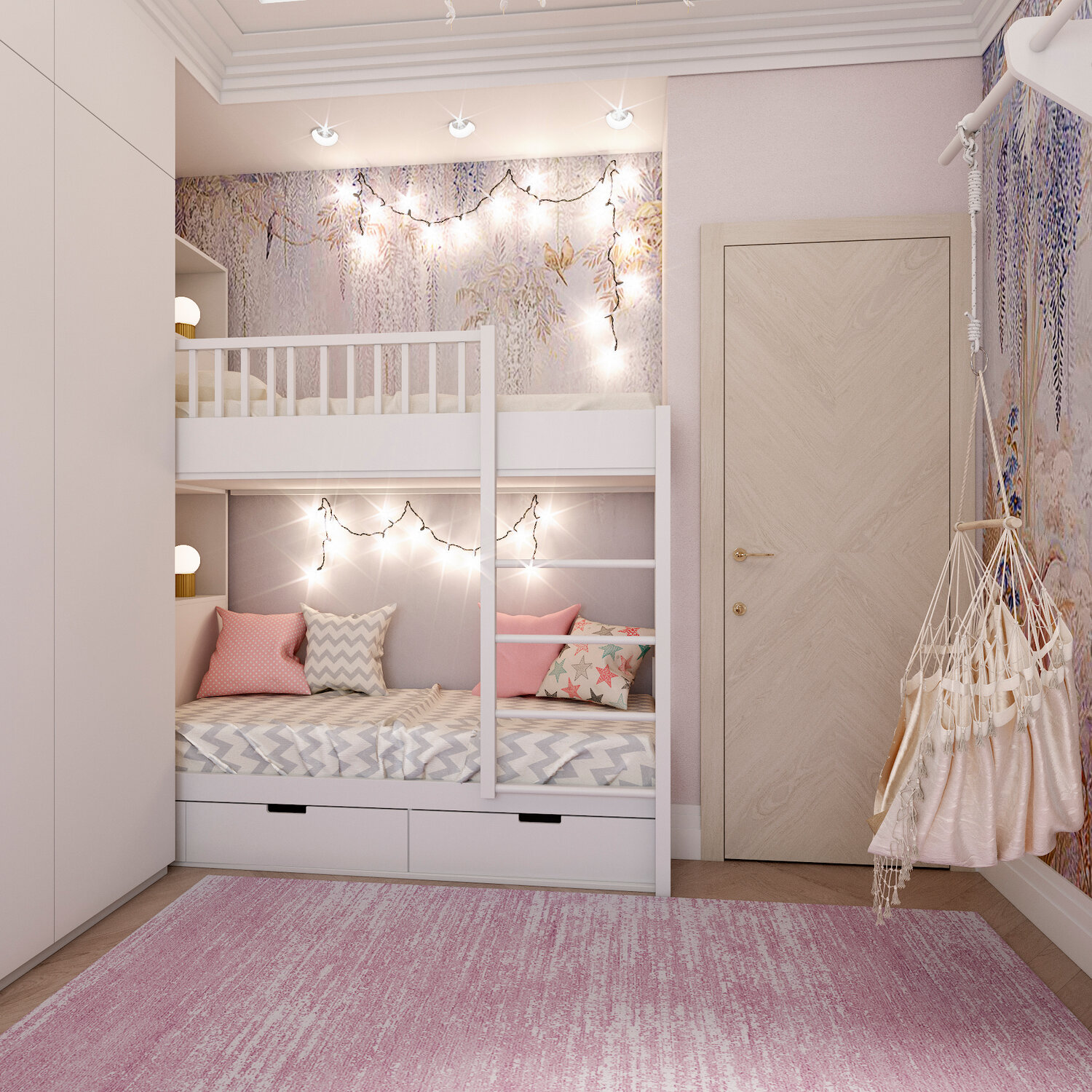детская комната для двух девочек, детская комната для девочки, дизайн комнаты для девочки, дизайн детской комнаты, детская комната