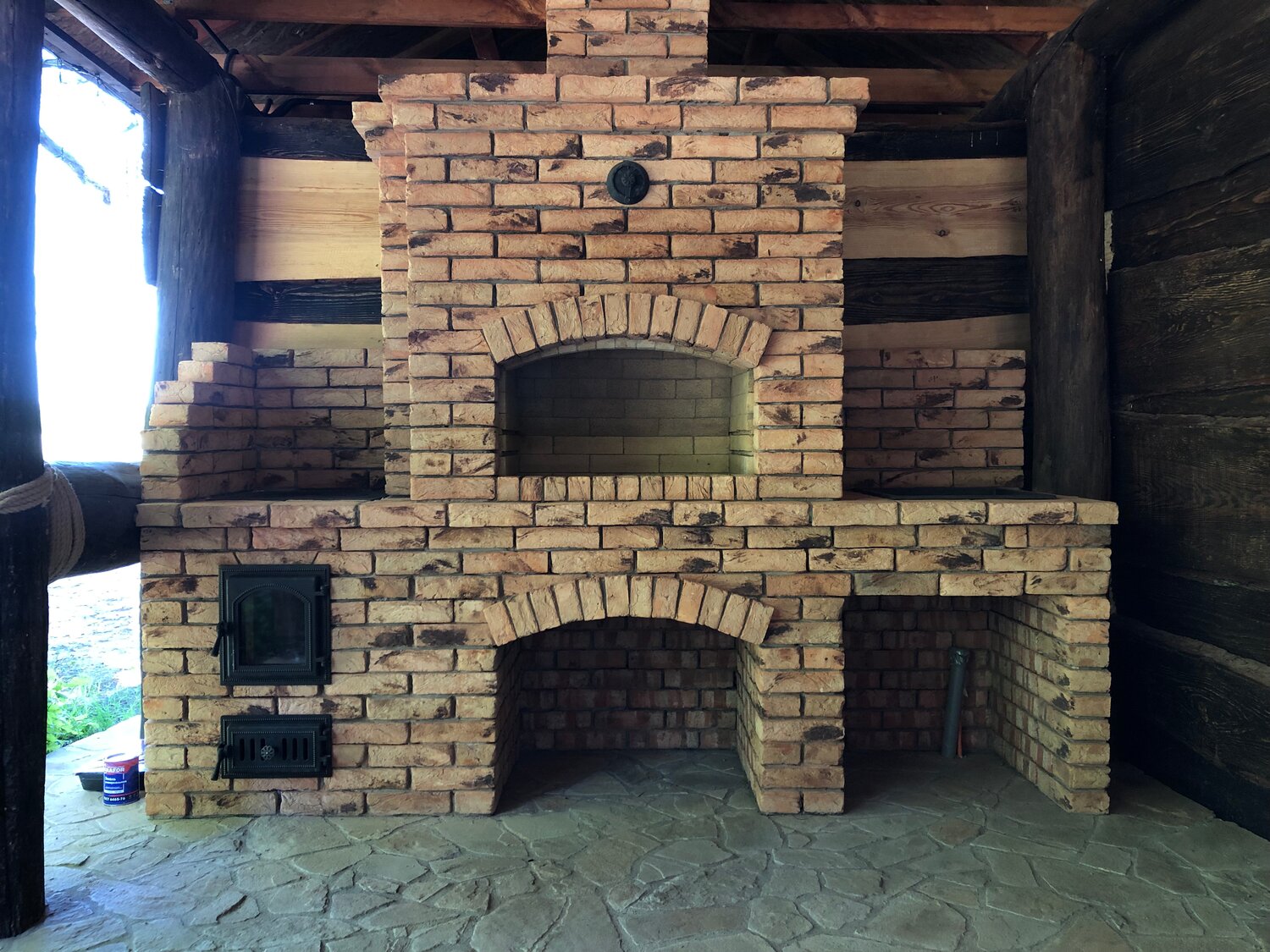 барбекю комплекс из кирпича, печи камины барбекю, русская печь с мангалом, печь барбекю, печной комплекс
