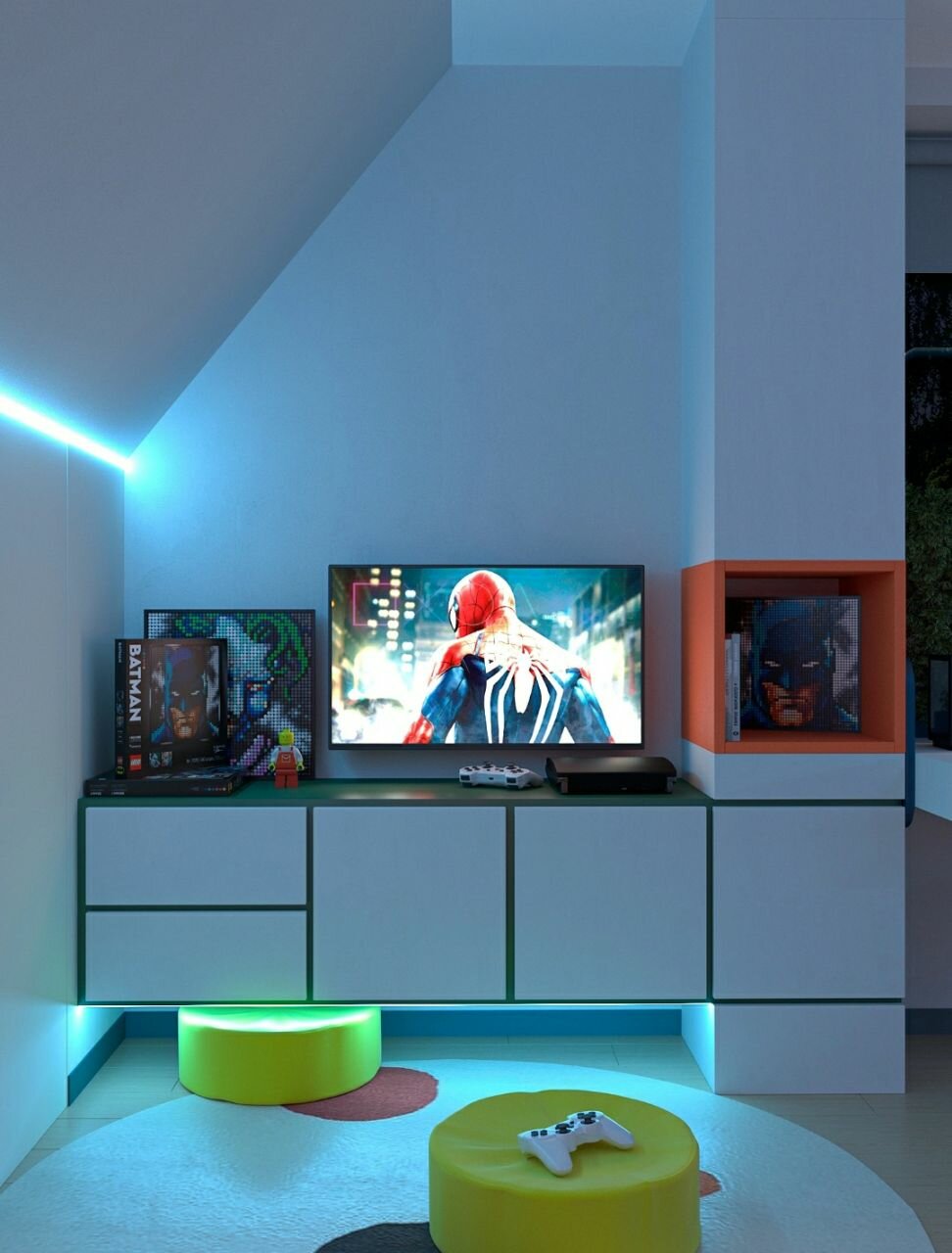 филипс hue, интерьер, подсветка для телевизора, телевизор, philips hue