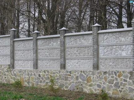 бетонный забор юзуфово, еврозабор бетонный 2000 500, забор из бетонных секций, забор из бетонных панелей, забор из плит бетонных