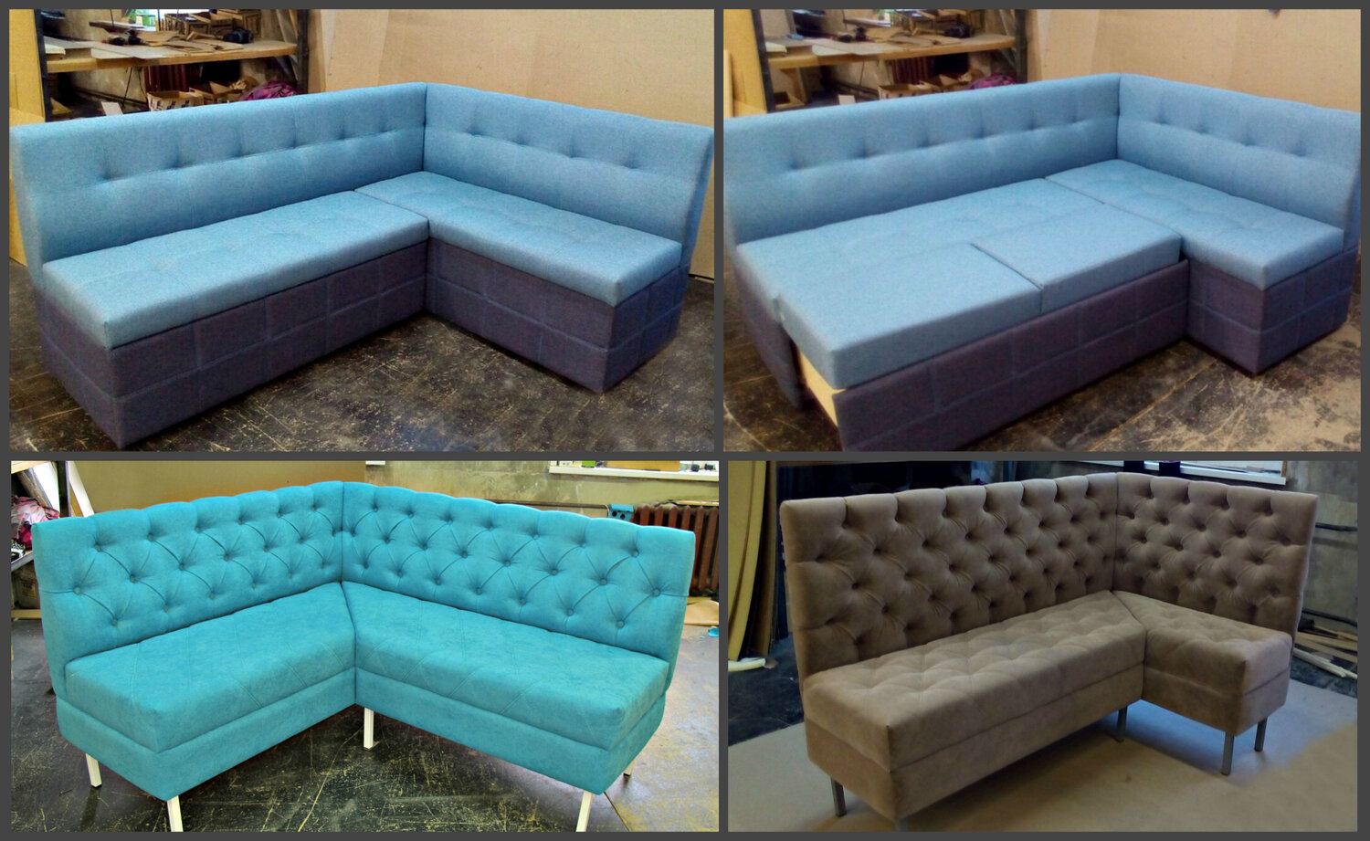 кухонный уголок с каретной стяжкой, кухонный диван, угловой кухонный диван, кухонный уголок, кухонный угол призма модульный со спальным местом