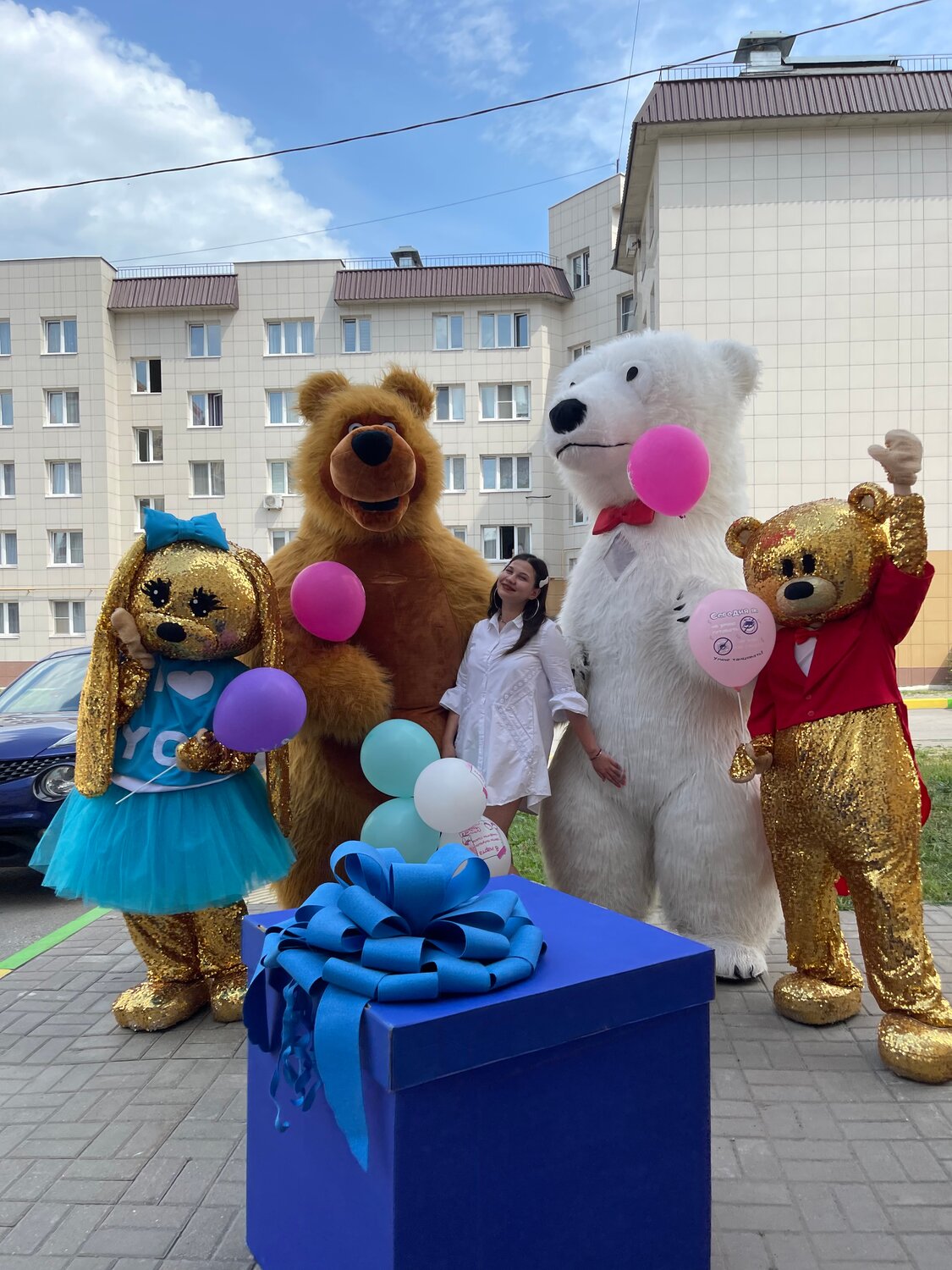 большой белый медведь, белый медведь, ростовой мишка поздравление, мишка умка, медведь