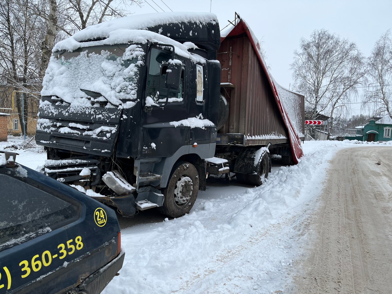 авария на трассе м5 под ашой 17.01.2014, грузовик, скания, грузовой автомобиль, грузовая фура