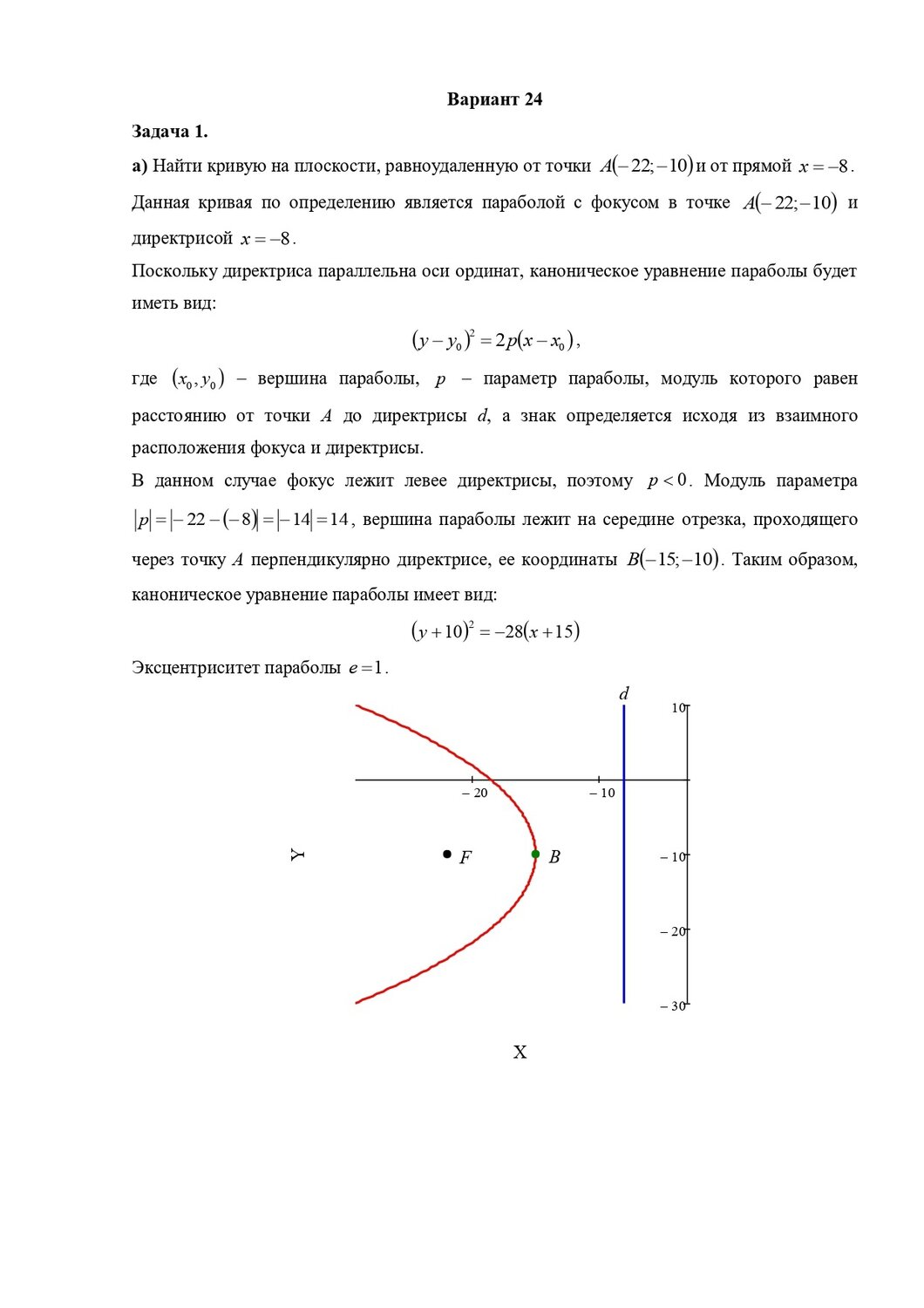 фокус и директриса параболы, каноническое уравнение параболы, параметры параболы фокус, фокальный параметр параболы, вершина параболы