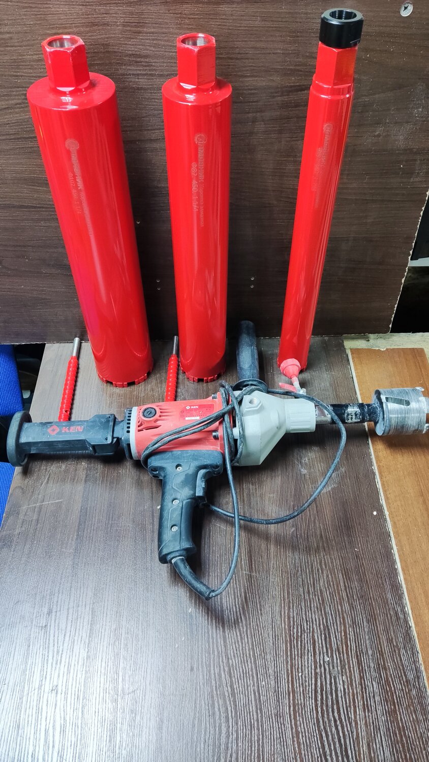 алмазное бурение, дрель ken 6110b, гидравлическая растяжка 20т, алмазное сверление, дрель алмазного бурения